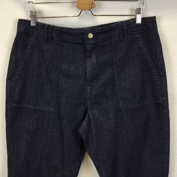 Anthropologie Pilcro Straight Leg Utility Jeans Flap Pockets Raw Hem - Picture 3 of 12